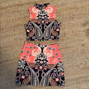 Mink Pink Crop Top and Skirt set